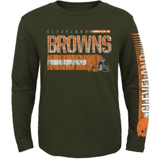 NFL Team Apparel Youth Cleveland Browns Rewind Forward Long Sleeve T Shirt  