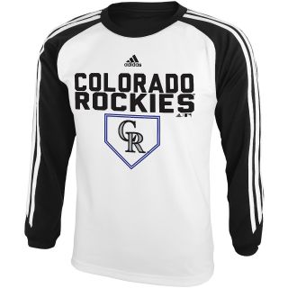 adidas Youth Colorado Rockies Out Field Long Sleeve T Shirt   Size Xl