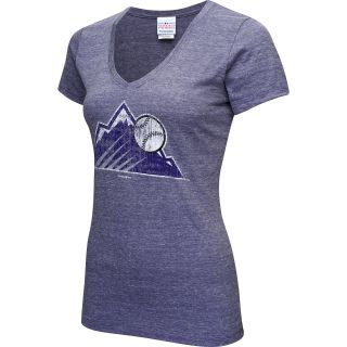 NEW ERA Womens Colorado Rockies Crew Tri Blend Short Sleeve T Shirt   Size