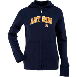 Antigua Womens Houston Astros Signature Hood Applique Full Zip Sweatshirt  