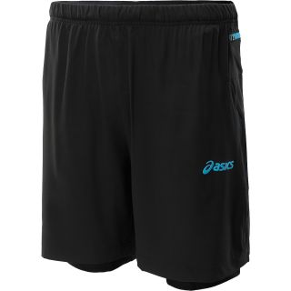 ASICS Mens Fuji 2 N 1 Shorts   Size Medium, Black