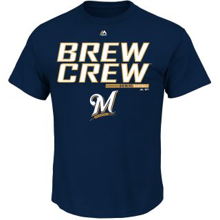 MAJESTIC ATHLETIC Mens Milwaukee Brewers Laser Like Focus Short Sleeve T Shirt