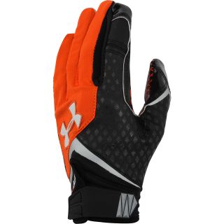 UNDER ARMOUR Adult Nitro Football Gloves   Size Large, Orange/black