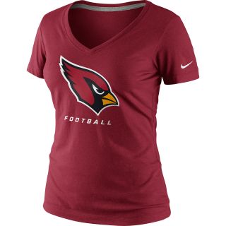 NIKE Womens Arizona Cardinals Legend Logo V Neck T Shirt   Size Small, Tough