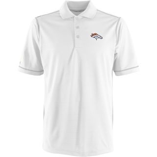 Antigua Denver Broncos Mens Icon Polo   Size XL/Extra Large, White/silver