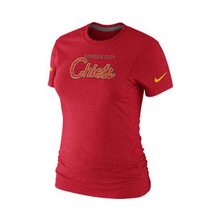 NIKE Womens Kansas City Chiefs Script Tri Blend T Shirt   Size Large,
