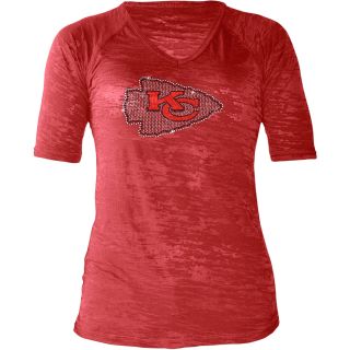 Touch By Alyssa Milano Womens Kansas City Chiefs Rhinestone Logo T Shirt  
