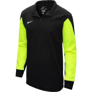 NIKE Mens Squad Mid Layer Long Sleeve Soccer Top   Size Xl, Black/volt