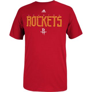 adidas Mens Houston Rockets Pin Stroked Graphic Short Sleeve T Shirt   Size