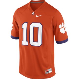 NIKE Mens Clemson Tigers #10 Orange College Football Game Replica Jersey  