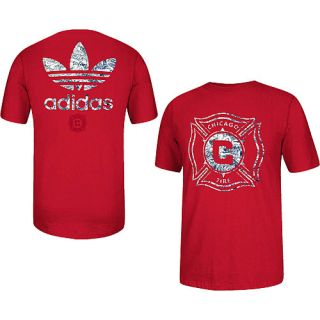 adidas Mens Chicago Fire Athletic Short Sleeve T Shirt   Size Large, Red