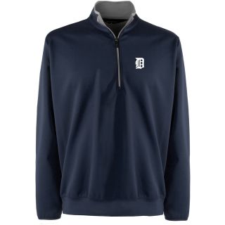 Antigua Mens Detroit Tigers Leader Heavy Jersey 1/4 Zip Pullover   Size Small,