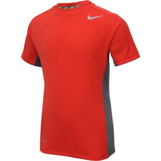 NIKE Boys Speed Fly Short Sleeve Top   Size Small, Challenge Red/silver