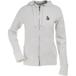 Antigua Womens Ottawa Senators Signature Hooded White Full Zip Sweatshirt  