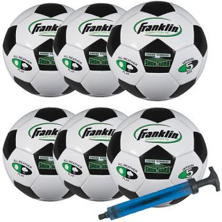 Franklin S Comp 100 Team Soccer Ball, 6Pack With Pump   Size 5 (19380)