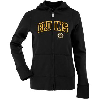 Antigua Womens Boston Bruins Signature Hood Applique Full Zip Sweatshirt  