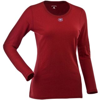 Antigua Womens Montreal Canadiens Relax LS 100% Cotton Washed Jersey Scoop