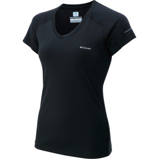 COLUMBIA Womens Zero Rules Short Sleeve V Neck T Shirt   Size Xl, Black