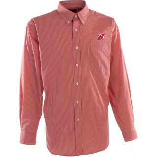 Antigua Mens New Jersey Devils Focus Cotton/Polyester Woven Mini Check Button