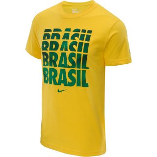 NIKE Mens Brasil Core Type Short Sleeve T Shirt   Size Small, Varsity Maize