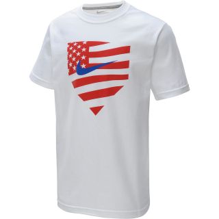 NIKE Boys Americana Baseball Plate Short Sleeve T Shirt   Size Small,
