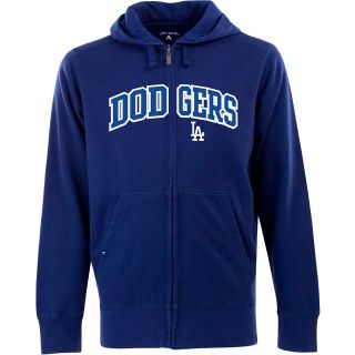 Antigua Mens Los Angeles Dodgers Full Zip Hooded Applique Sweatshirt   Size
