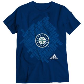 adidas Youth Seattle Mariners Super Soft Short Sleeve T Shirt   Size Small,