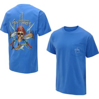 GUY HARVEY Mens Pirate Shark Short Sleeve T Shirt   Size Xl, Ocean Blue