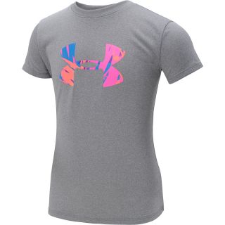 UNDER ARMOUR Girls Big Logo Tech T Shirt   Size Medium, True Grey