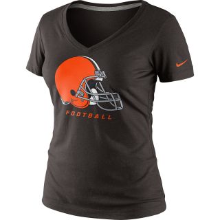 NIKE Womens Cleveland Browns Legend Logo V Neck T Shirt   Size Small, Seal