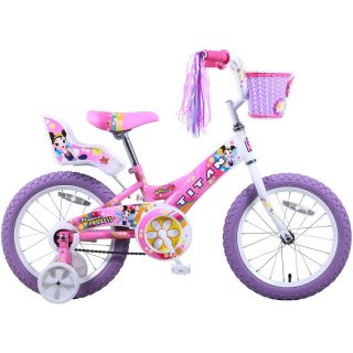 TITAN Flower Princess 16 Inch Wheel Girls BMX with Doll Seat, Basket, Streamers,