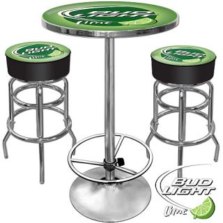 Trademark Global Ultimate Bud Light Lime Gameroom Combo   Table and Two Bar