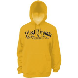 Classic Mens West Virginia Mountaineers Hooded Sweatshirt   Gold   Size