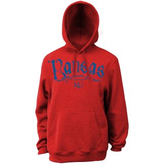 Classic Mens Kansas Jayhawks Hooded Sweatshirt   Red   Size Medium, Kansas