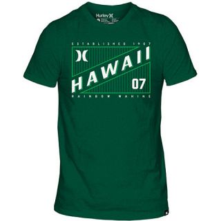 HURLEY Mens Hawaii Rainbow Warriors Premium Crew T Shirt   Size Large, Green