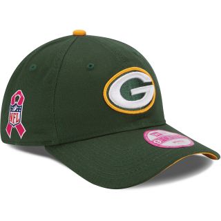 NEW ERA Womens Green Bay Packers Breast Cancer Awareness 9FORTY Adjustable Cap,