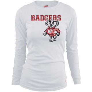 MJ Soffe Girls Wisconsin Badgers Long Sleeve T Shirt   White   Size Large,