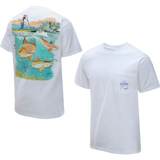 GUY HARVEY Mens SUP Above and Beyond Short Sleeve T Shirt   Size Xl, White