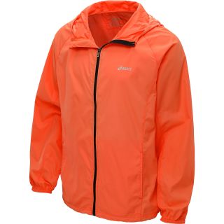 ASICS Mens Packable Jacket   Size Xl, Orange/black