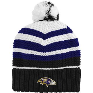 NFL Team Apparel Youth Baltimore Ravens Cuffed Pom Knit Girls Hat   Size Youth