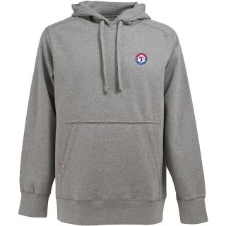 Antigua Mens Texas Rangers Signature Hooded Gray Pullover Sweatshirt   Size