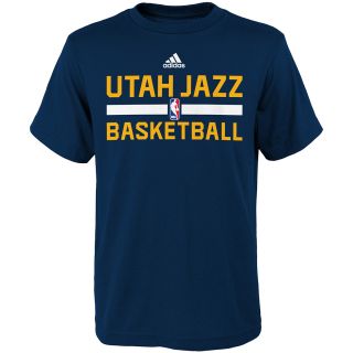 adidas Youth Utah Jazz Practice Short Sleeve T Shirt   Size Medium, Navy