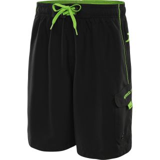SPEEDO Mens Marina Volley Swim Trunks   Size Xl, Black/green