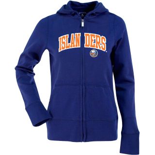 Antigua Womens New York Islanders Signature Hood Applique Full Zip Sweatshirt  