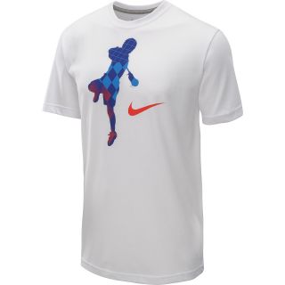 NIKE Mens Attack Graphic Lacrosse Short Sleeve T Shirt   Size 2xl, White/grey