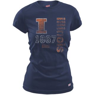 MJ Soffe Womens Illinois Fighting Illini T Shirt   Navy   Size Small,