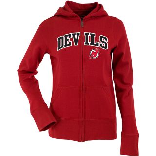 Antigua Womens New Jersey Devils Signature Hood Applique Full Zip Sweatshirt  