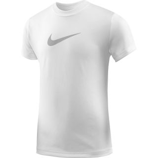 NIKE Girls Power Graphic Training T Shirt   Size Small, White/silver