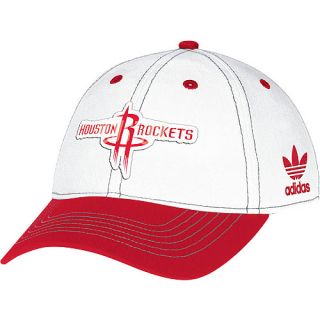 adidas Womens Houston Rockets Basic Slouch White Adjustable Cap, White/team