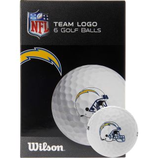 WILSON San Diego Chargers Golf Balls   6 Pack, White